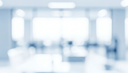 Bright abstract background with soft blue and white tones suggesting an interior, forming a peaceful light-filled ambience that feels clean, modern, and visually soothing.