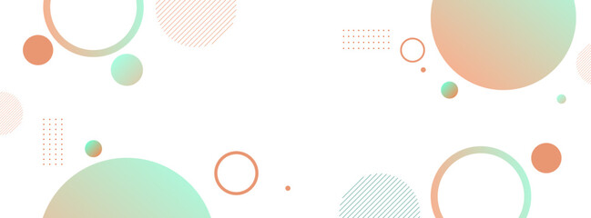 Pastel Gradient Geometric Shapes Background with Circles and Dots