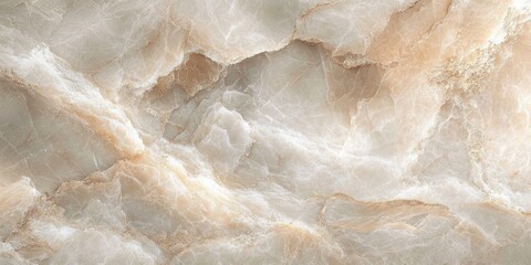 creamy beige onyx marble slab with flowing translucent layers and golden veins, polished natural stone texture conveying serene elegant luxury