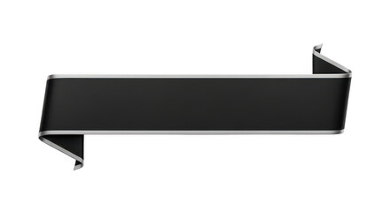 Modern black metal shelf bracket isolated on transparent background