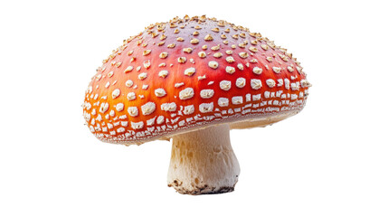 Obraz premium Red Mushroom With White Spots isolated on a transparent background