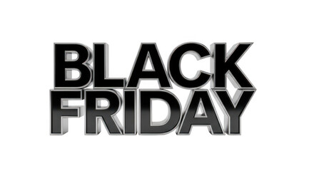 Black friday sale text isolated on transparent background
