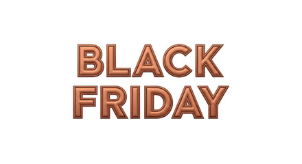 Black friday sale text isolated on transparent background