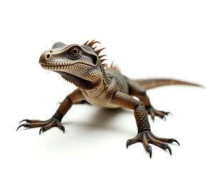 Obraz premium Dragon lizard close-up on white background