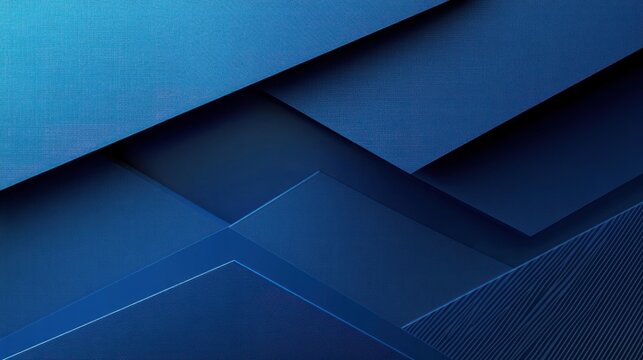layered blue geometric background with diagonal paper-cut panels, textured stripes and subtle shadows conveying a calm sleek modern mood