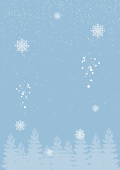 Customizable Holiday Christmas Banner Template Featuring Winter Landscape, Snowflakes, Decorative Christmas Trees, Designed for Social Media Posts, Web Advertisements, Seasonal Promotion.