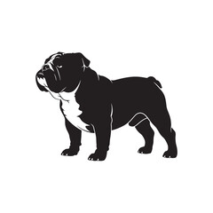 Obraz premium Bulldog Head Icon – Strong Guard Dog Vector Symbol