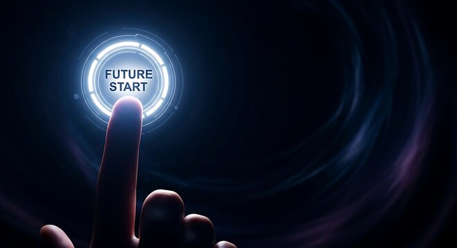 Concept of initiating progress, innovation, and technological launch.