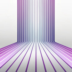 Perspective view of parallel purple and white lines converging into the distance on a white background