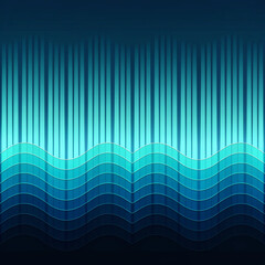 Abstract design featuring vertical lines and wavy horizontal bands in shades of blue and turquoise