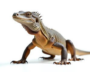 Obraz premium Iguana lizard on white background