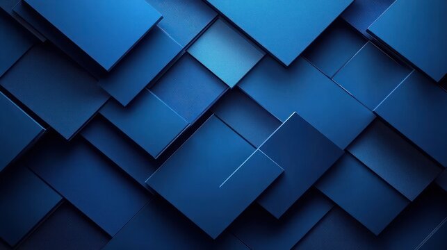 overlapping layered blue rectangular panels and squares with subtle texture, soft shadows and gradient highlights forming a calm modern 3d geometric abstract pattern
