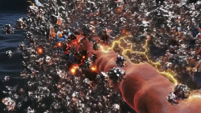 Medical Animation Visualization of Autoimmune System Attack Showing Immune Cells Engaging with Healthy Tissue Creating Inflammation and Damage - Powered by Adobe