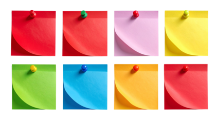 Red Sticky Note Paper with Shadow, Assorted Colors Isolated PNG