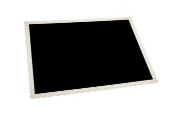 Blank vintage photo frame with jagged edges isolated on transparent background is ready for your picture or text and adds a nostalgic touch