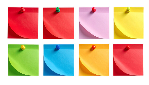 Red Sticky Note Paper with Shadow, Assorted Colors Isolated PNG