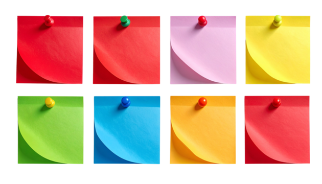 Red Sticky Note Paper with Shadow, Assorted Colors Isolated PNG - Powered by Adobe