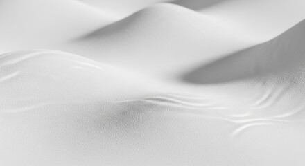 Fototapeta premium Serene White Sand Dunes with Gentle Curves and Soft Textures in Monochrome