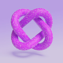 Purple Abstract 3D Tubular Shape with Sprinkle Texture