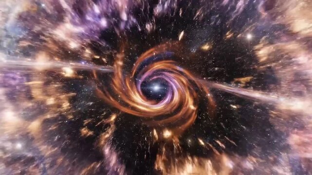 Swirling galactic singularity engulfs cosmic dust