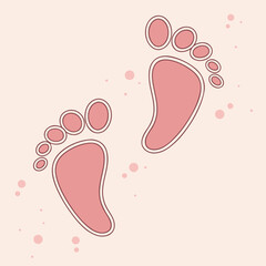 A pair of adorable baby footprints, symbolizing new beginnings and innocence, creating a heartwarming and tender image isolated on