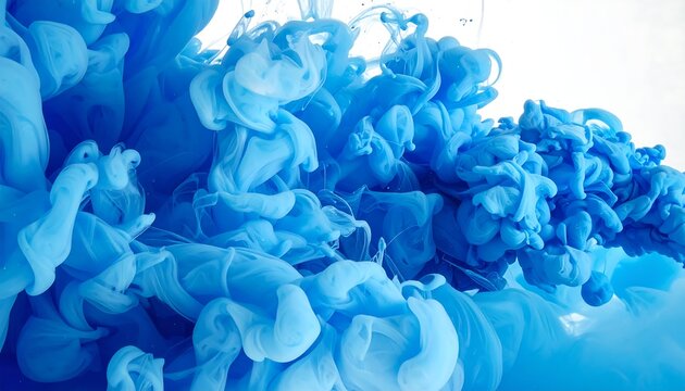 Abstract Blue Ink Cloud in Water - A Mesmerizing Display of Color.