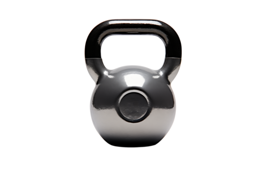 Metallic Kettlebell Weight for Strength Training & Fitness Workouts on transparent background png