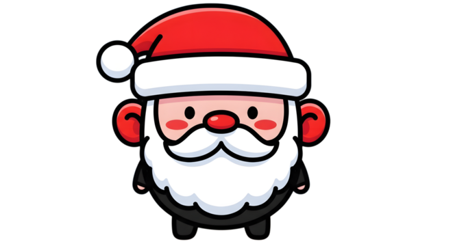 Cute cartoon illustration of santa claus face