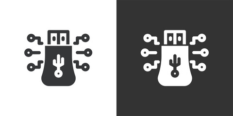 Portable Data Protection icon. Solid glyph series icon