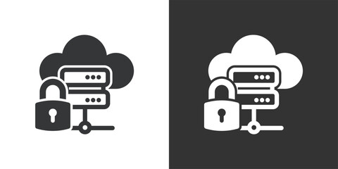 Data Center Security icon. Solid glyph series icon