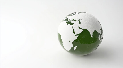 Obraz premium Green globe on white background