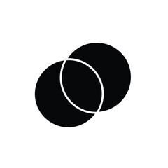 Two overlapping black circles forming a simple geometric silhouette