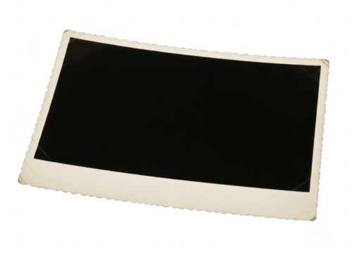 Blank vintage photo frame isolated on transparent background, perfect for adding your own picture or design with a retro feel