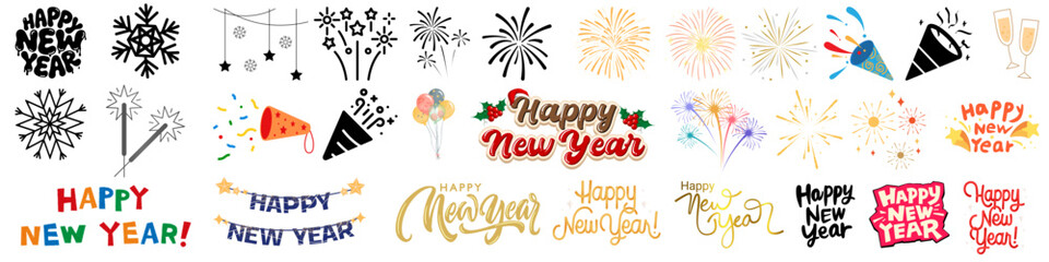 abstract background with red and yellow leaves and new years icon