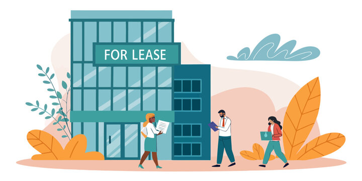 Attractive commercial building for lease with professionals, perfect for real estate marketing, leasing opportunities, and office space promotion
