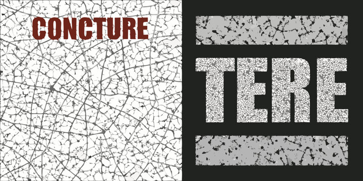 Abstract textured background with the words concture and tere in bold typography