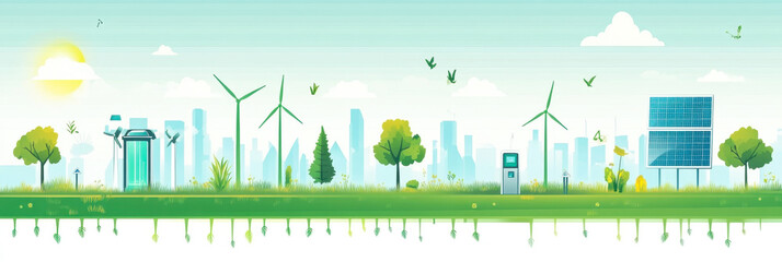 Environmental care concept green energy from renewable sources