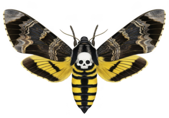 Death s head hawkmoth isolated on transparent background