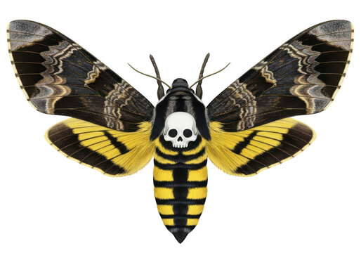 Death s head hawkmoth isolated on transparent background