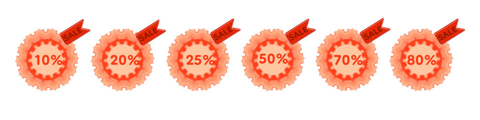 A vibrant“Sale 10To80%”neon typography design featuring a bright orange-red glow combined with an engraved floral carved circular edge. The ornamental border adds a refined and eye-catching appearance