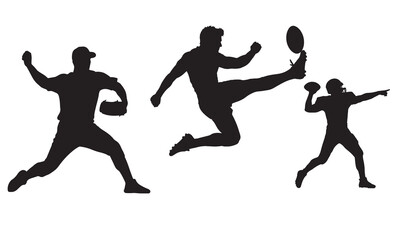 Dynamic sports action silhouette collection