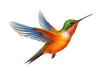 Obraz premium Vivid Hummingbird in Flight - Nature's Colorful Bird on transparent background png