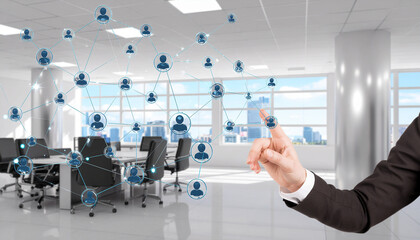 businessman working on a virtual screen