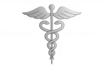 Caduceus medical symbol representing healthcare, medicine, emergency, health, and wellness on transparent background