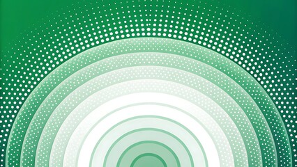 Abstract green tunnel with repeating circular patterns