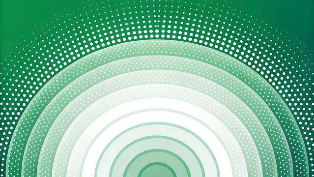 Abstract green tunnel with repeating circular patterns
