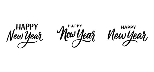Happy New Year Text Designs for Greeting Cards & Digital Graphics