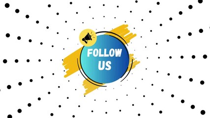 Engaging Follow Us Announcement Eye-Catching Social Media Call to Action with Speaker Icon
