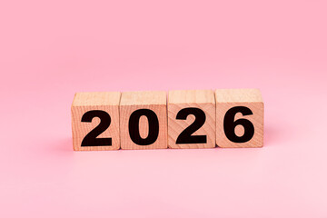 symbolize the change from 2025 to the new year 2026. 2026 happy new year concept.