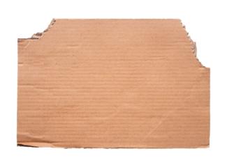 old cardboard isolated on white background